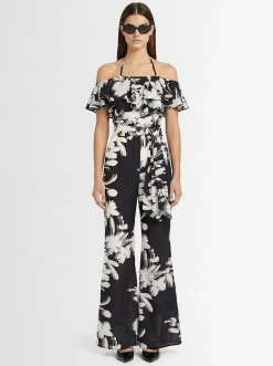 Printed georgette long jumpsuit