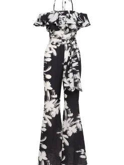 Printed georgette long jumpsuit