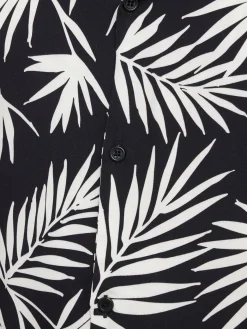 Printed viscose bowling shirt
