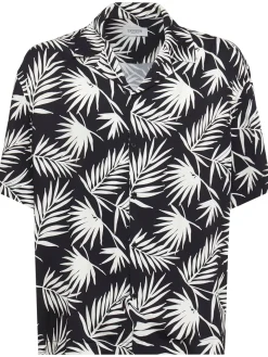 Printed viscose bowling shirt