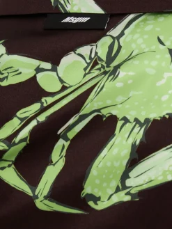 Printed viscose short sleeve shirt