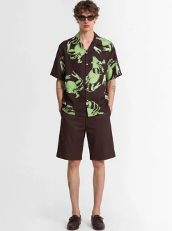 Printed viscose short sleeve shirt