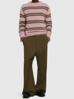 Pullover a righe con scollo rotondo