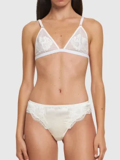 Reggiseno a triangolo in tulle con ricamo in pizzo