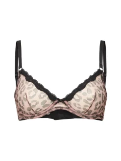 Reggiseno in tulle con stampa leopardata