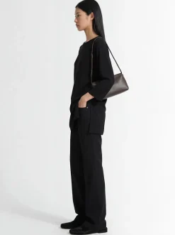 Rene micro grain leather shoulder bag