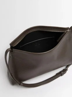 Rene micro grain leather shoulder bag