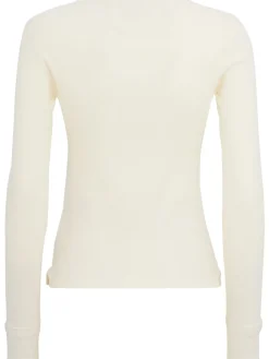 Ribbed cotton jersey long sleeve top
