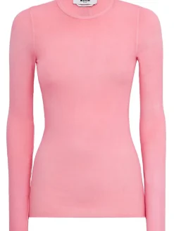 Ribbed long sleeve stretch t-shirt