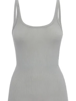 Ribbed stretch viscose tank top