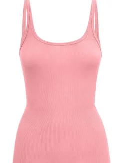Ribbed stretch viscose tank top