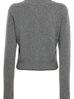 Rib knit cashmere & wool cardigan