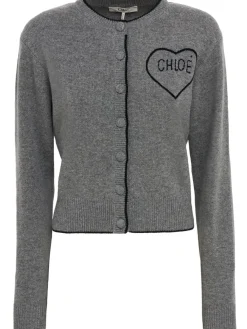 Rib knit cashmere & wool cardigan