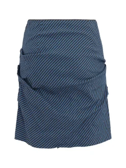 Ruched cotton blend skirt