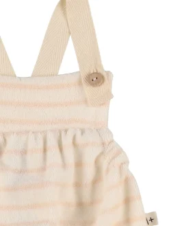 Salopette in spugna di misto cotone a righe