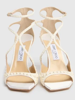 Sandali Azia in pelle con perle 95mm