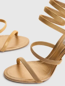 Sandali in pelle e metallo 105mm