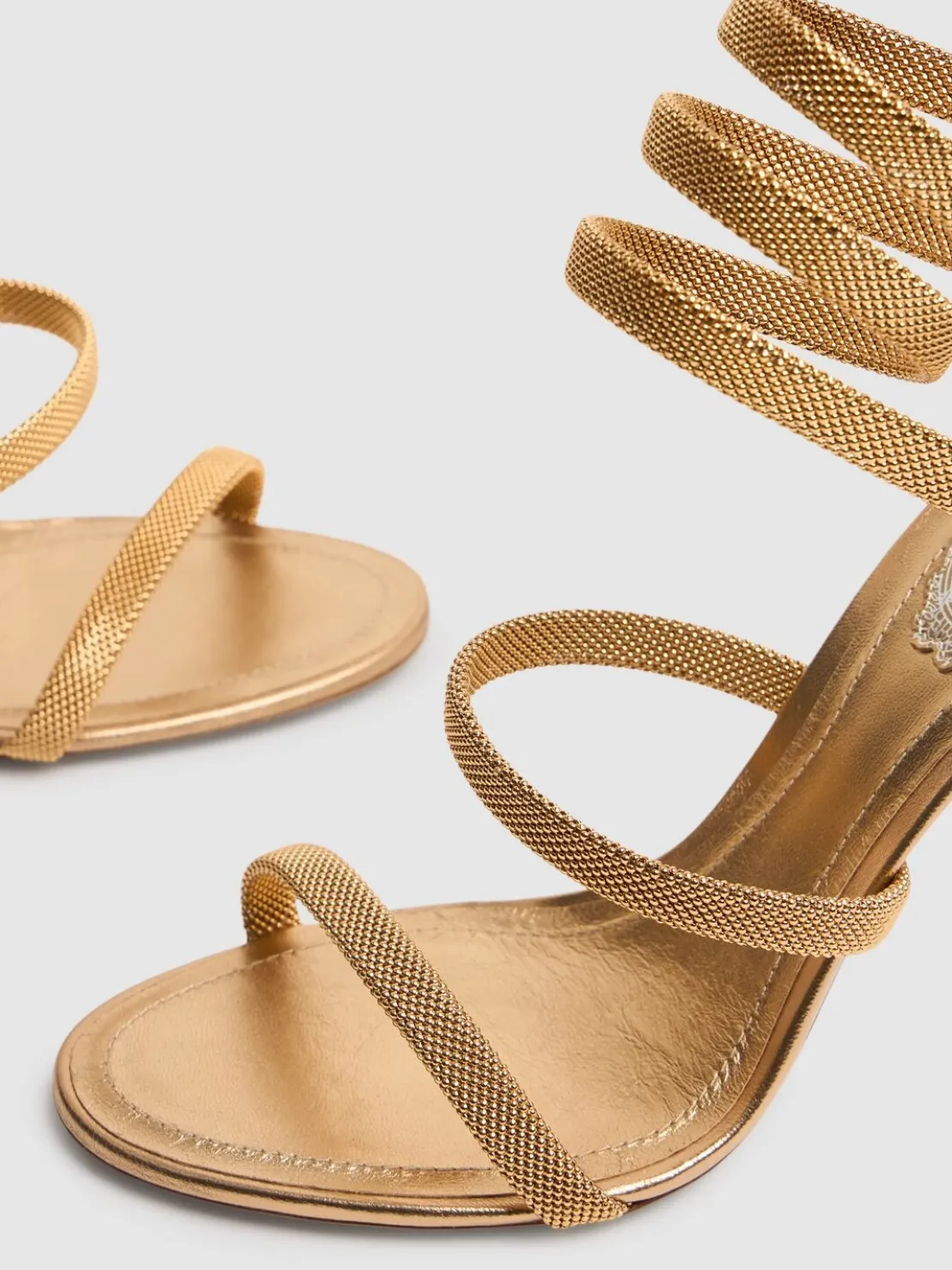 Sandali in pelle e metallo 105mm