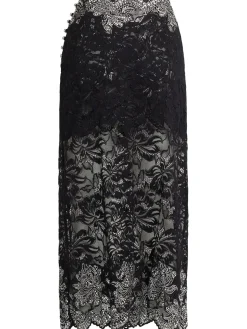 Scalloped midi skirt