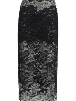 Scalloped midi skirt