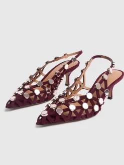 Scarpe slingback Grid in camoscio 50mm