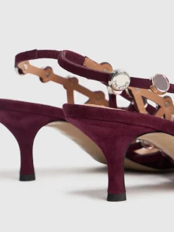 Scarpe slingback Grid in camoscio 50mm