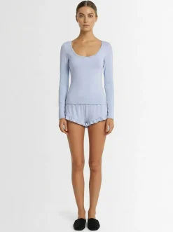 Scoop neck top & shorts sleep set