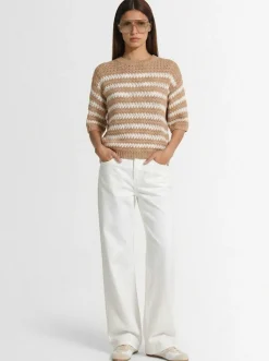 Sequined crop polo sweater