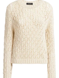 Sequined diamond stitch crewneck sweater