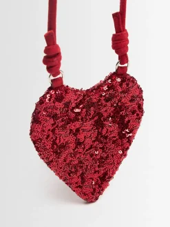 Sequined heart mini bag