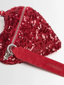 Sequined heart mini bag