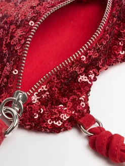 Sequined heart mini bag