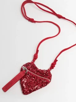 Sequined heart mini bag