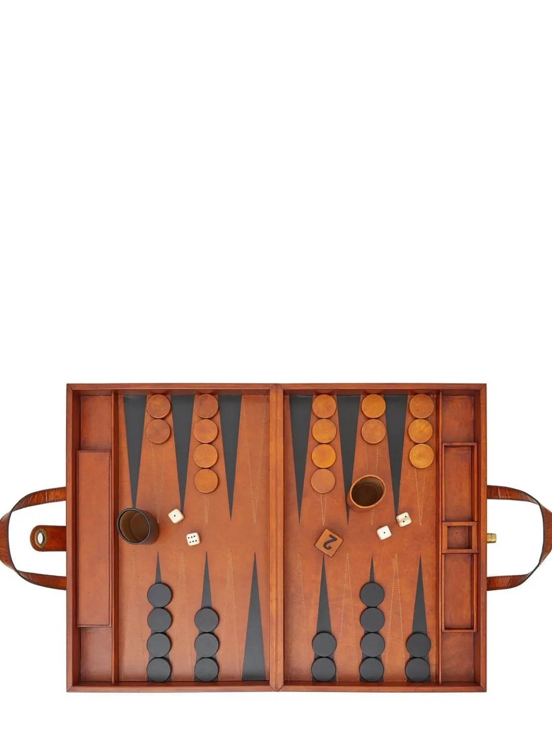 Set backgammon in legno e pelle