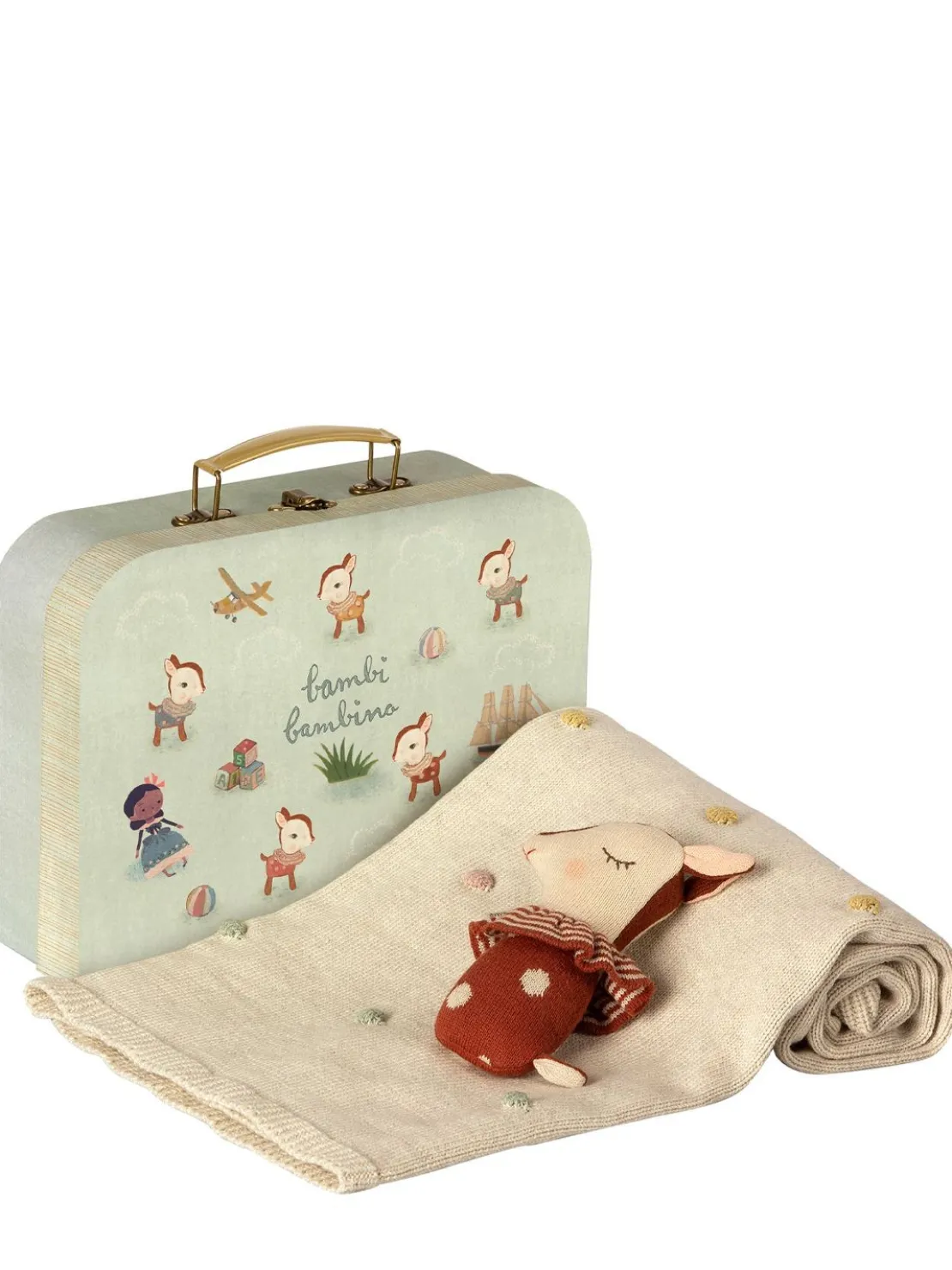 Set coperta, peluche e contenitore