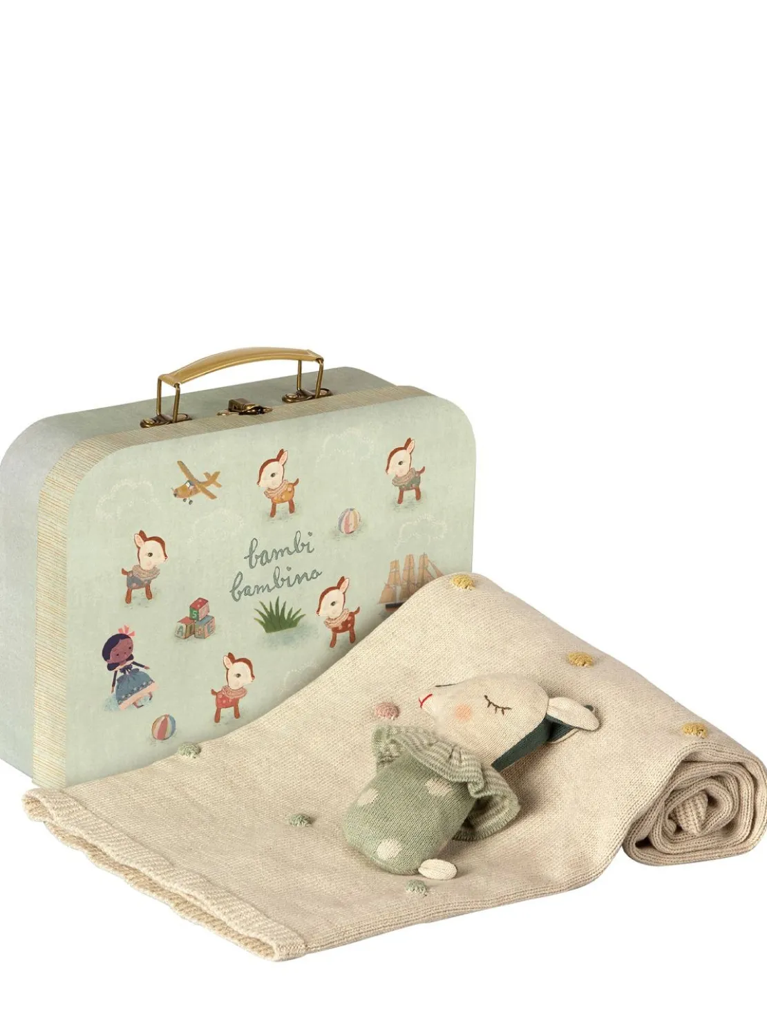 Set coperta, peluche e contenitore