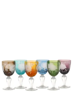 Set di 6 calici da vino Peony multicolor