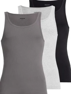 Set di di 3 tank top in misto cotone a costine