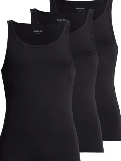 Set di di 3 tank top in misto cotone a costine