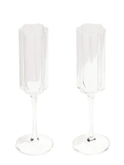 Set di 2 flute Clear Wave