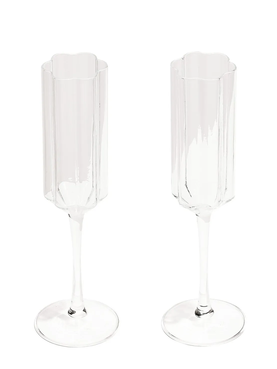Set di 2 flute Clear Wave