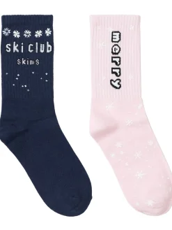 Set di 2 paia di calzini in misto cotone a costine