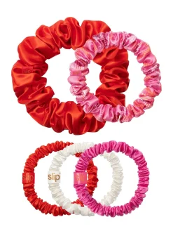Set di 5 scrunchies in seta