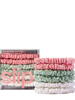 Set di 6 scrunchie skinny in seta