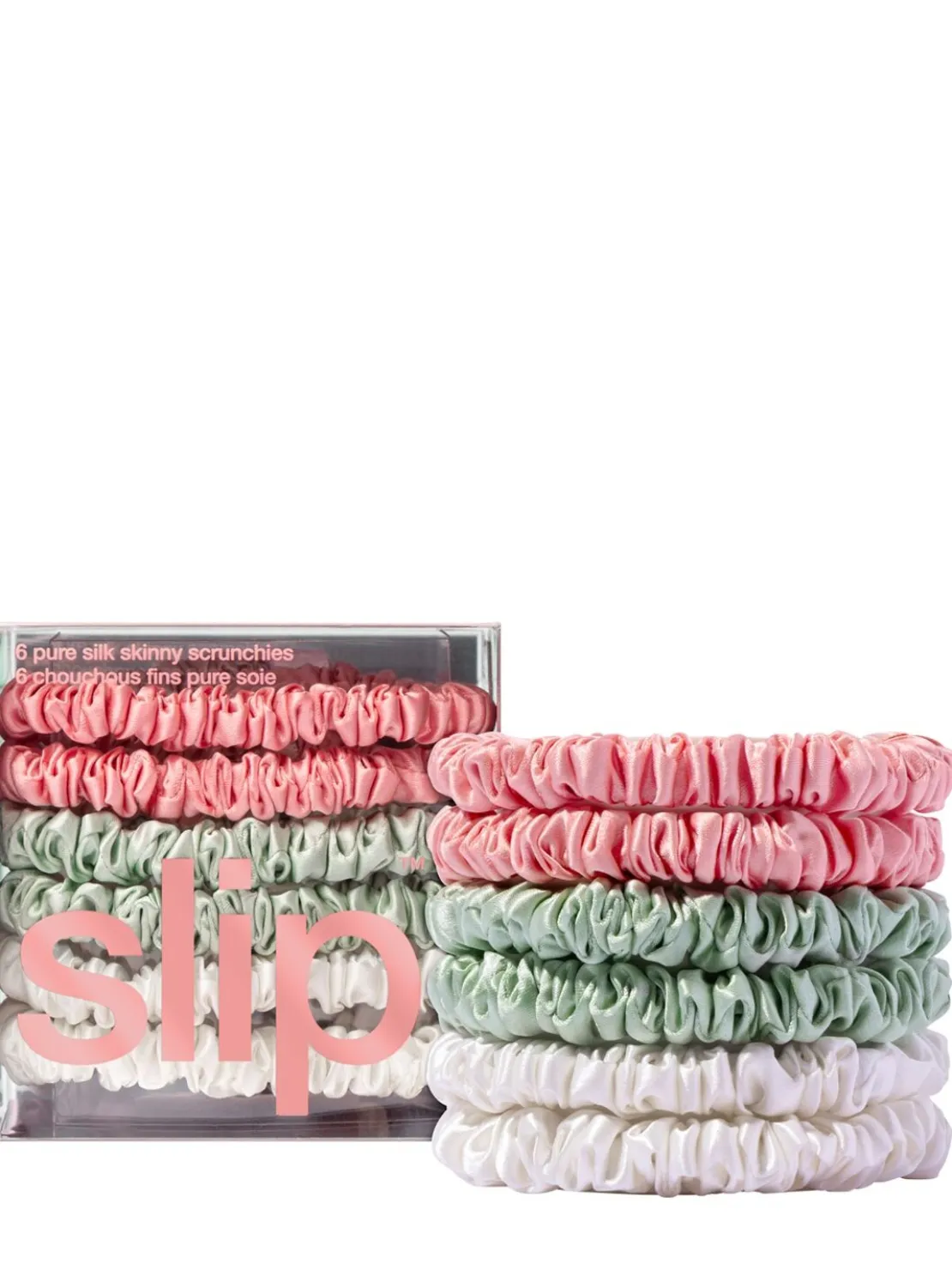 Set di 6 scrunchie skinny in seta