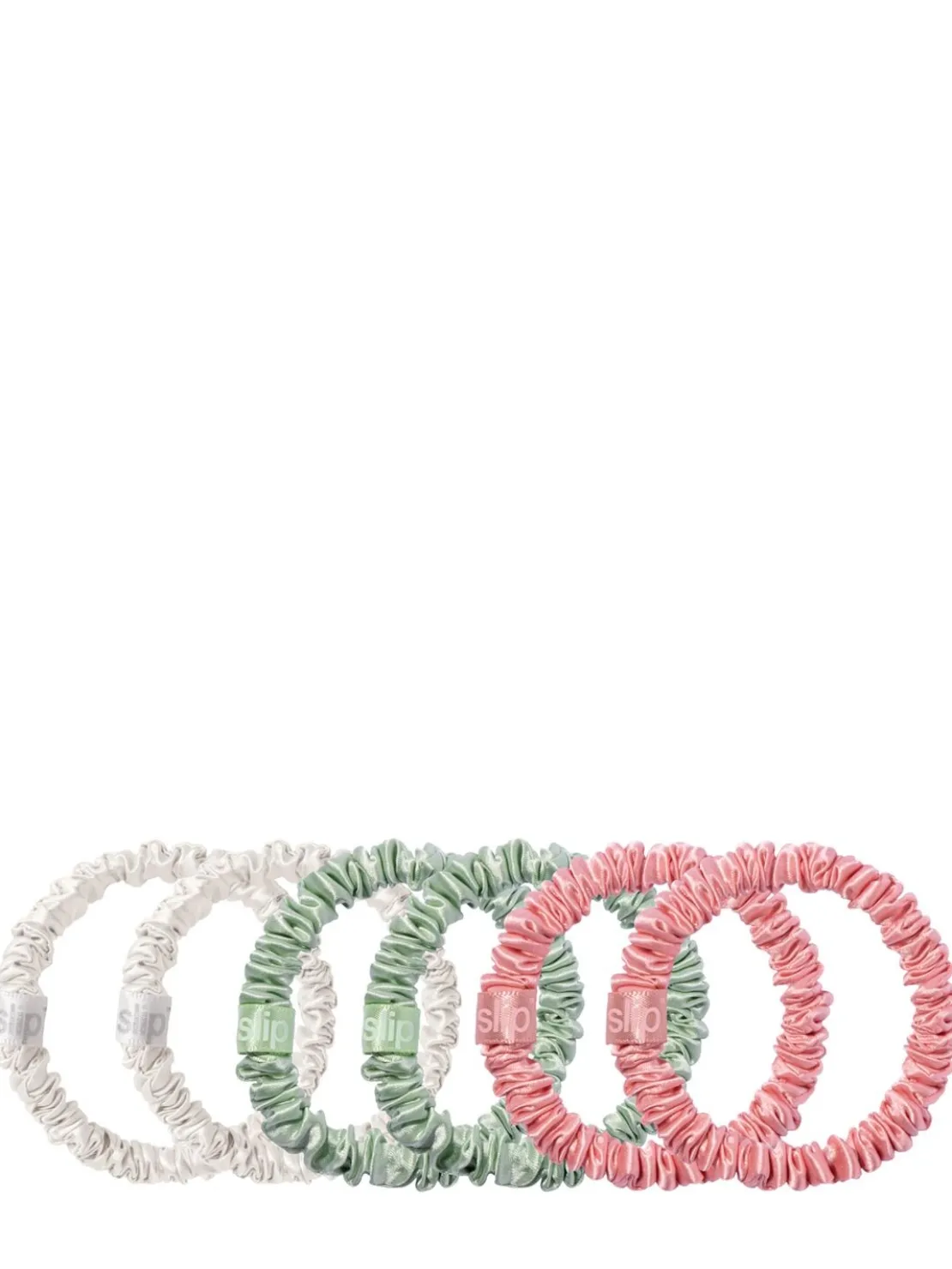 Set di 6 scrunchie skinny in seta