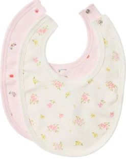 Set of 2 printed cotton bibs