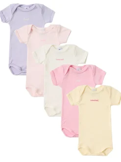 Set of 5 printed cotton bodysuits