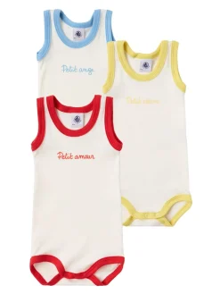 Set of 3 printed cotton bodysuits