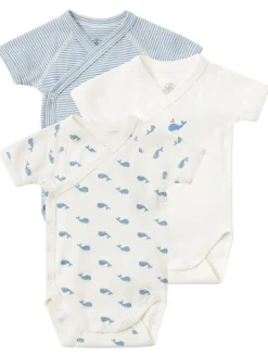 Set of 3 printed cotton bodysuits